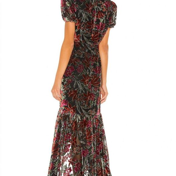 NWT Revolve House of Harlow 1960s Velvet Talita Dres Noir Floral Multi - SIZE M - Picture 3 of 4